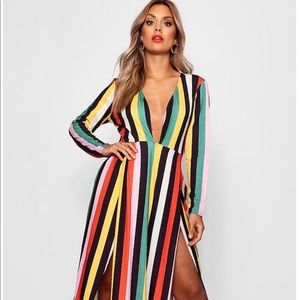 Boohoo Maxi Dress With High Slits